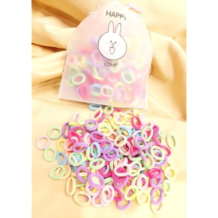 Pastel Hair Ties Set with Storage Bag, Soft Elastic Bands Multicolor (Small 150pc) - Image 5